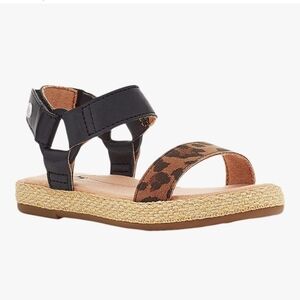 BNIB UGG toddler RYNELL leopard tan black girls velcro sandals size 6